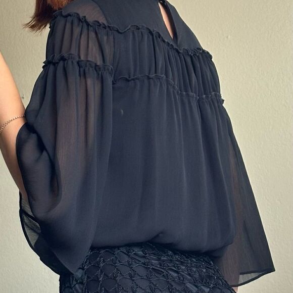 Alice+Olivia Black Blouse Size XS - Picture 4 of 9